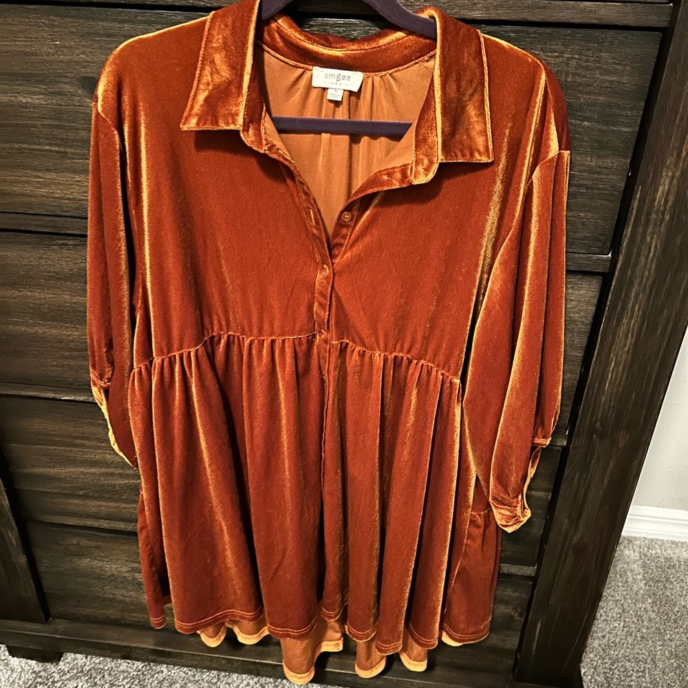 Umgee Rust Velvet dress/top